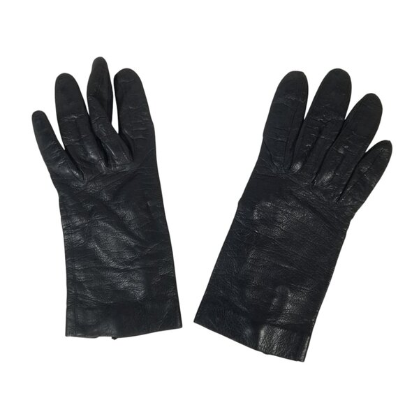 Vintage Leather Gloves by Historic Fownes Brothers Silk-Lined Wrist Length Small - Picture 3 of 10